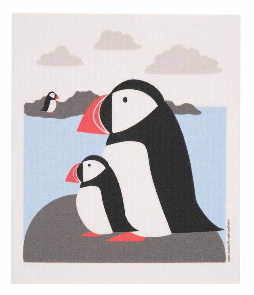 Swedish Dishcloth - Puffins