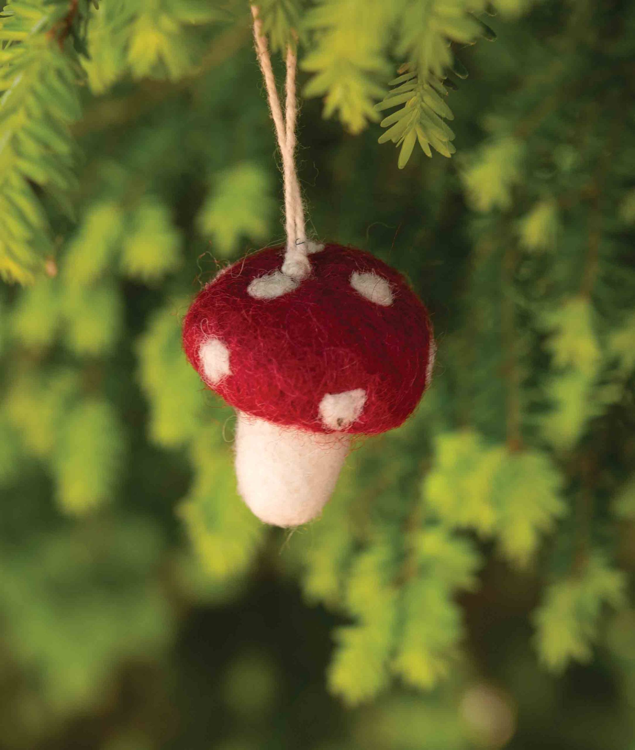 Felt Mushroom Ornaments Pkg/5 - Stabo Imports