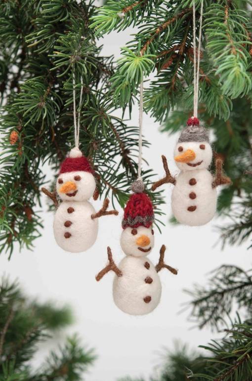 Felt Snowmen Ornaments